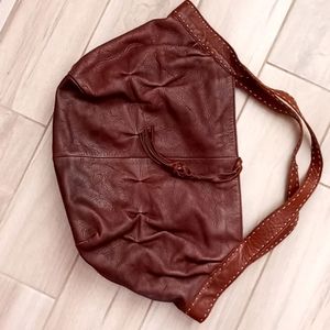 j.jill Brown Pebbled Leather Large Tote Bag. Size 10x14